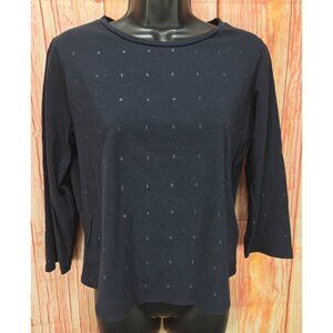 Armani Jeans Womens Black Long-Sleeve Graphic Print Shirt Size 44